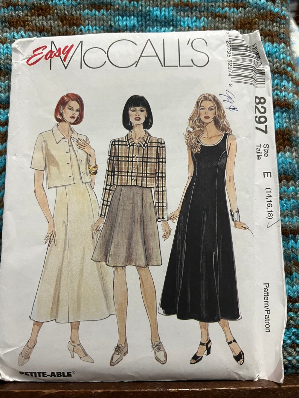 McCalls 8297 Sewing pattern dress fit and flare cropped blazer size 14 16 18